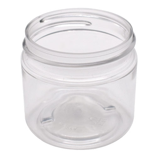 SAMPLE of 2 oz Clear PET Straight Sided Plastic Jar - White Lid - (1 Count SAMPLE) Flower Power Packages 