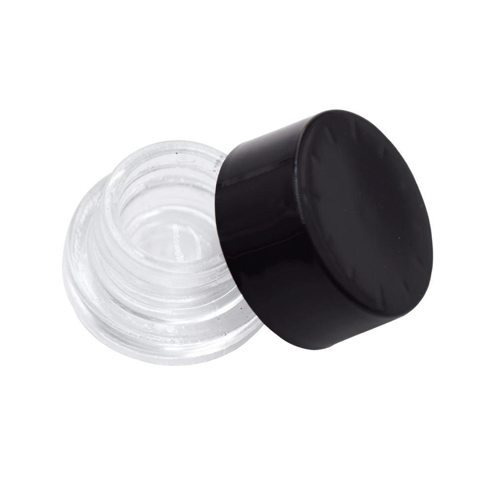 SAMPLE of 5 mL Glass Concentrate Container With Black or White Cap - Child Safe (1 Count SAMPLE) Flower Power Packages 