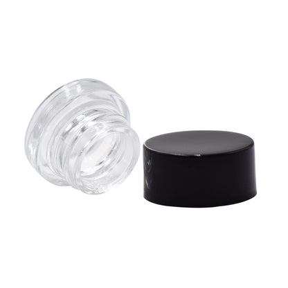 SAMPLE of 5 mL Glass Concentrate Container With Black or White Cap - Child Safe (1 Count SAMPLE) Flower Power Packages Black Cap 
