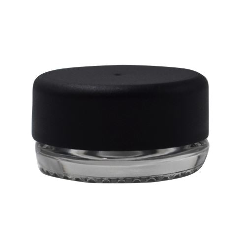 SAMPLE of 7ml Clear Concentrate Container with Black Child-Proof Cap (1 Count SAMPLE) Flower Power Packages 