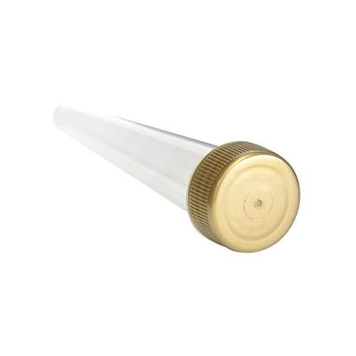 Screw Top Conical Joint Tube Clear 102mm (250, 500, 1000 Count) Clear W/ Gold Screw Flower Power Packages 
