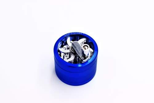 Sharpstone Clear Top 63mm Crank Herb Grinder Flower Power Packages Blue 