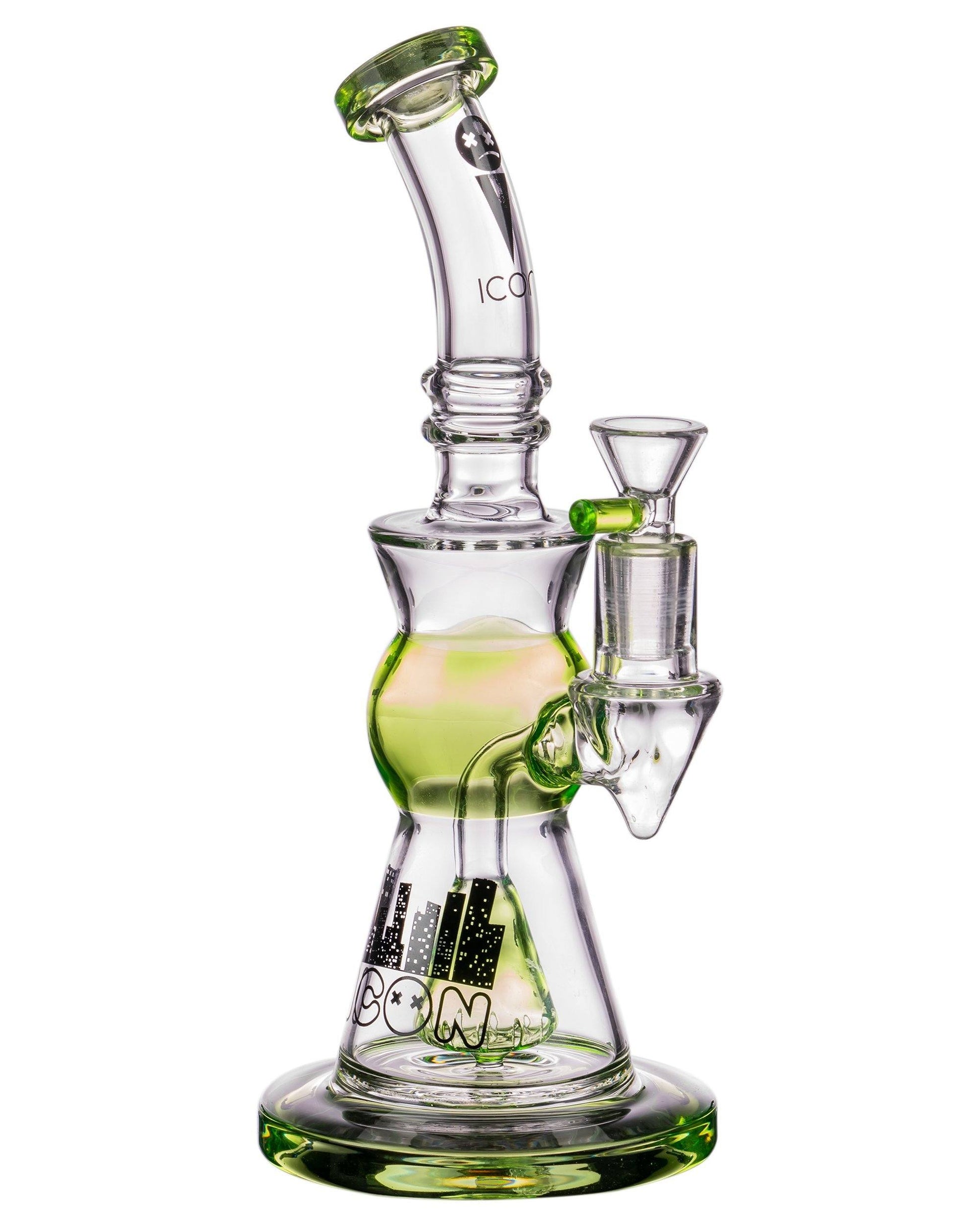 Icon Slyme Accented Cone Perc Bong in Slyme Green