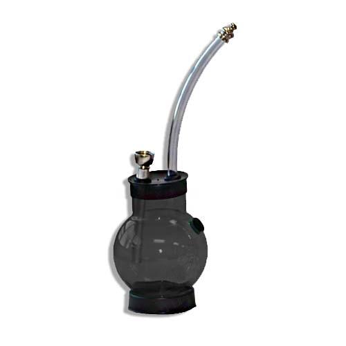 Small acrylic 6" inch bubble hookah Flower Power Packages Black 