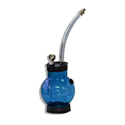Small acrylic 6" inch bubble hookah Flower Power Packages Blue 