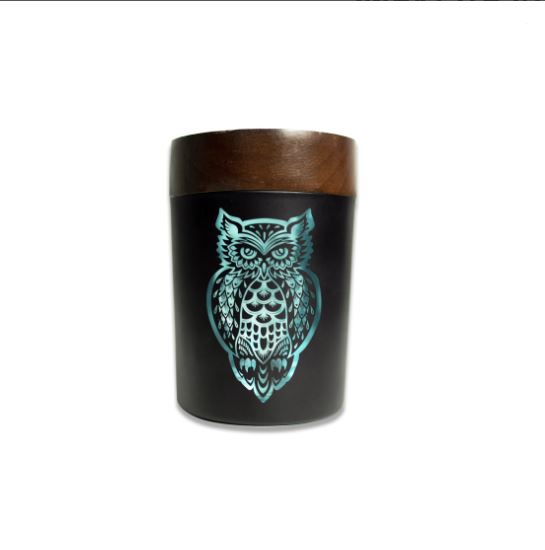 SmartStash Glass Jar - 3 Sizes Flower Power Packages Small OWLLUSION (Turquoise) 