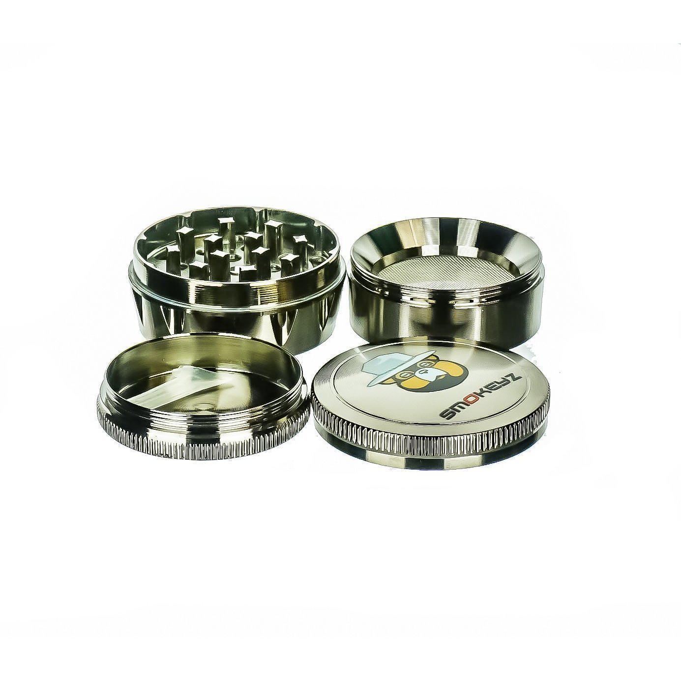 Smokeyz 4 Piece Magnetic Metal Grinder - 3 Sizes Flower Power Packages 