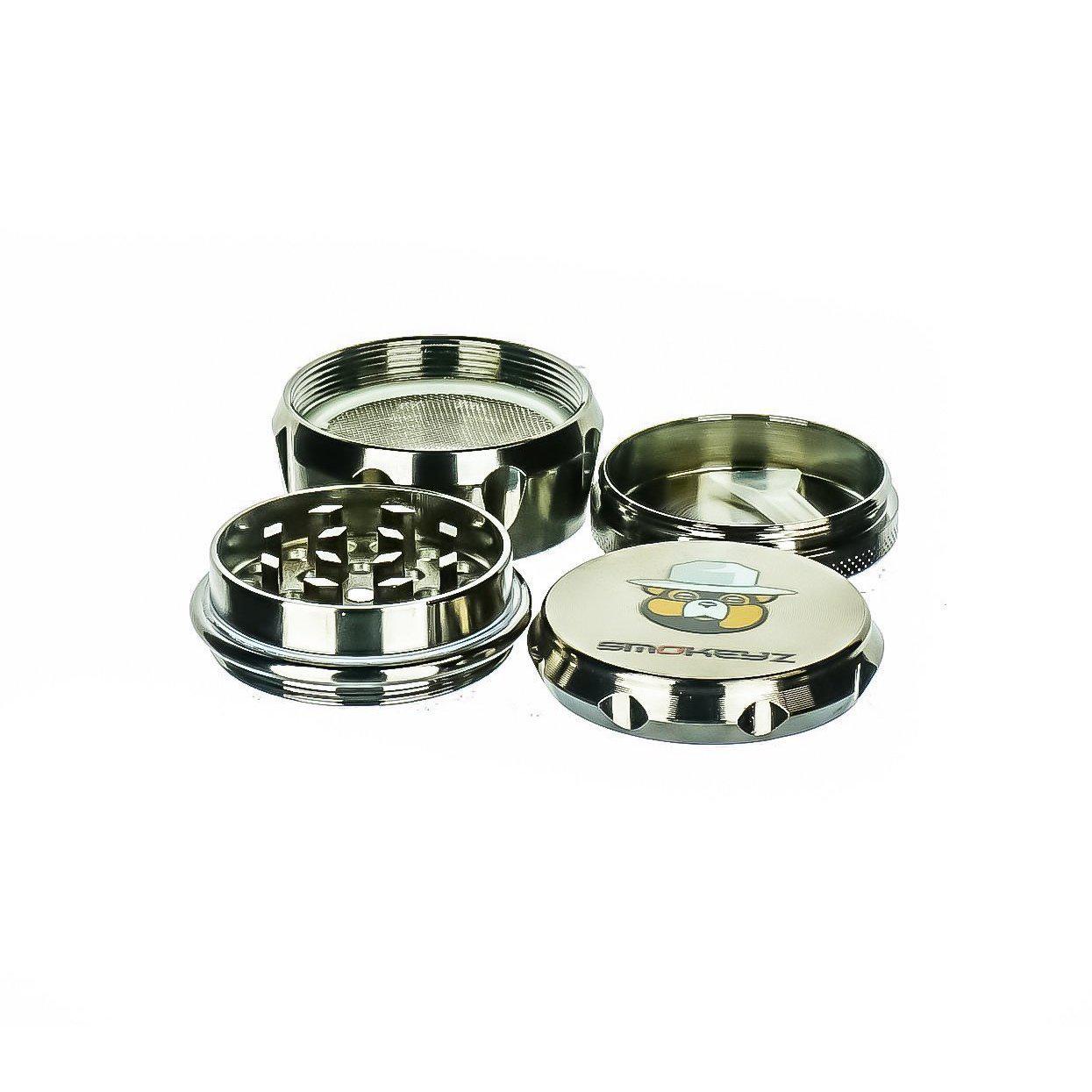 Smokeyz 4 Piece Magnetic Metal Grinder - 3 Sizes Flower Power Packages 