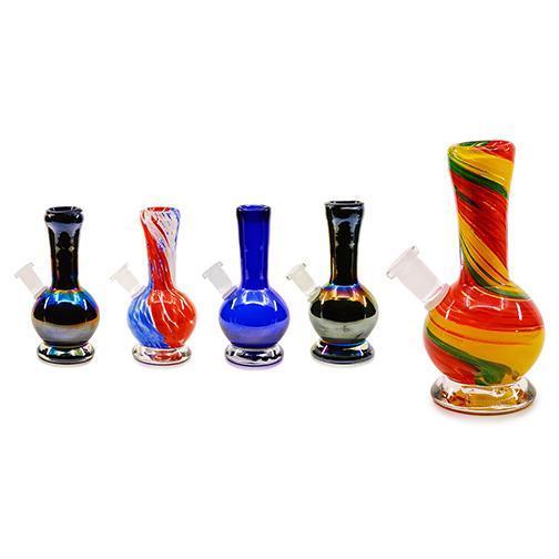 Soft Glass Water Pipe - Mini Swirl (6.5") Flower Power Packages 