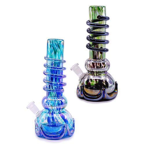 Soft Glass Water Pipe - Swivel (9.5") Flower Power Packages 