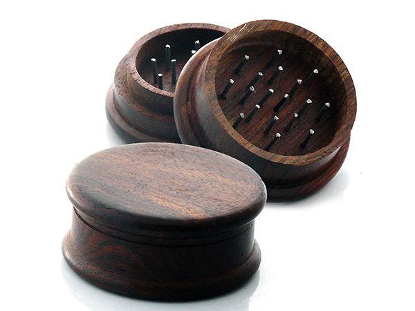Wooden Grinder 2 part at Flower Power Packages