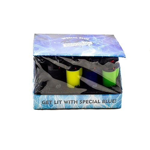 Special Blue Bernie Lighter 12pc Display - Assorted Colors Flower Power Packages Rubber 