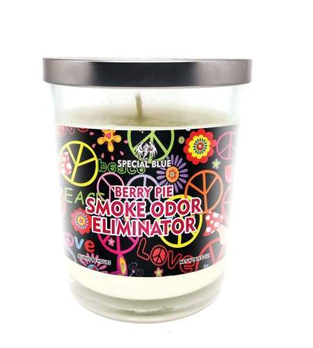Special Blue Odor Eliminator Candle -Berry Pie Flower Power Packages 
