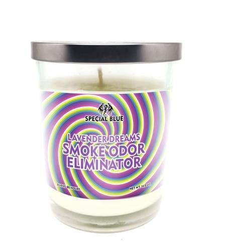 Special Blue Odor Eliminator Candle -Lavender Dreams Flower Power Packages 