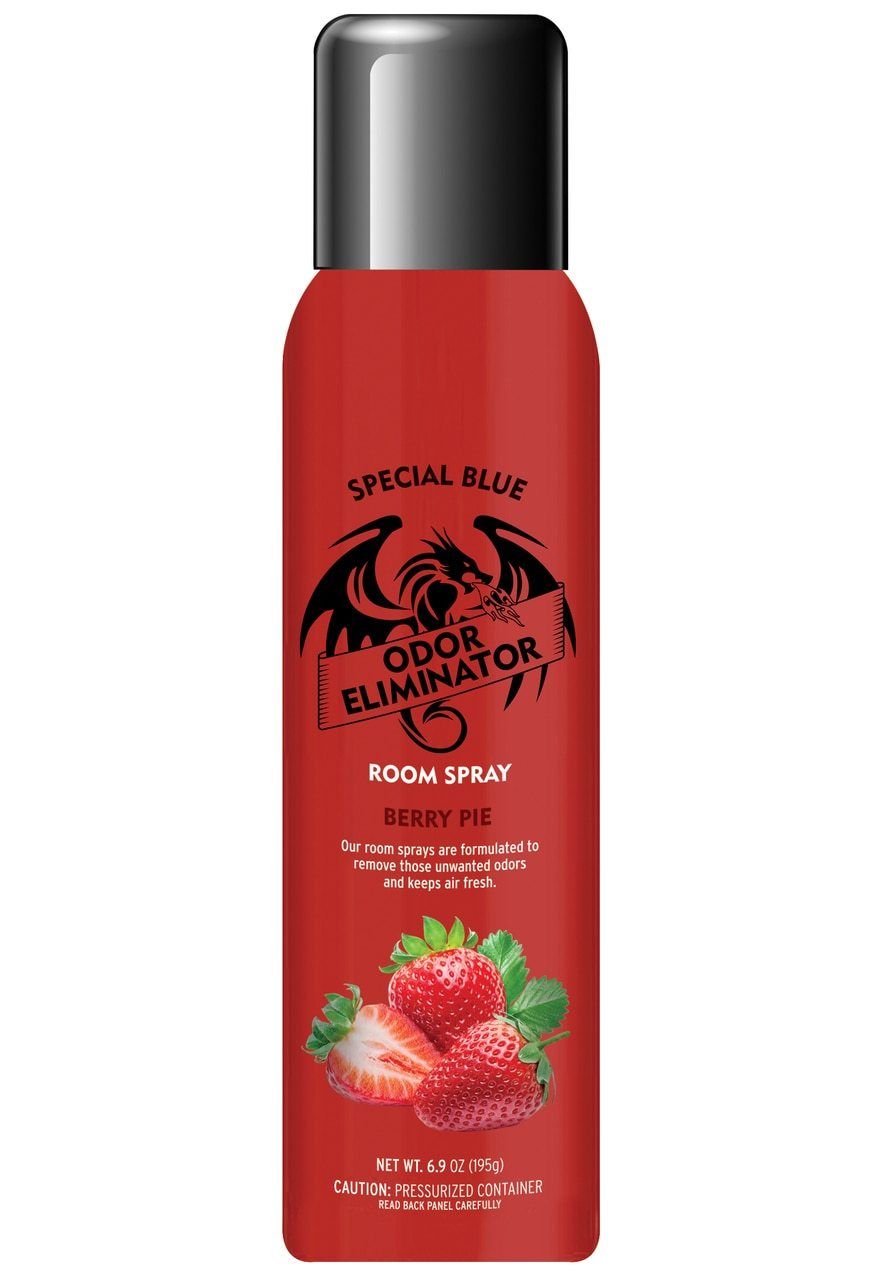 Special Blue Odor Eliminator Scented Room Spray 6.9oz - Display of 12 Flower Power Packages Berry Pie 