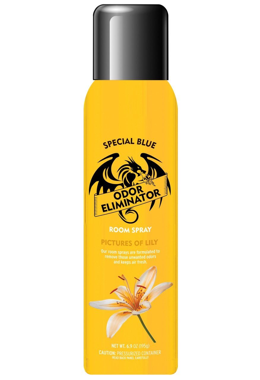 Special Blue Odor Eliminator Scented Room Spray 6.9oz - Display of 12 Flower Power Packages Pictures of Lily 