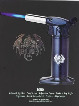 Special Blue "TORO" Flame Torch 1ct (Various Colors) Flower Power Packages Black 