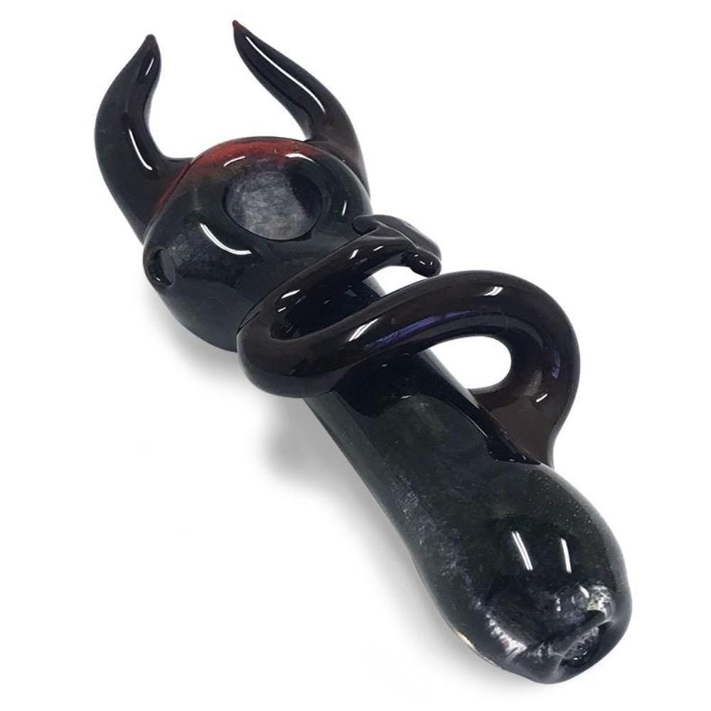The Little Devil - Black and Red Glass Spoon at Flower Power Packages