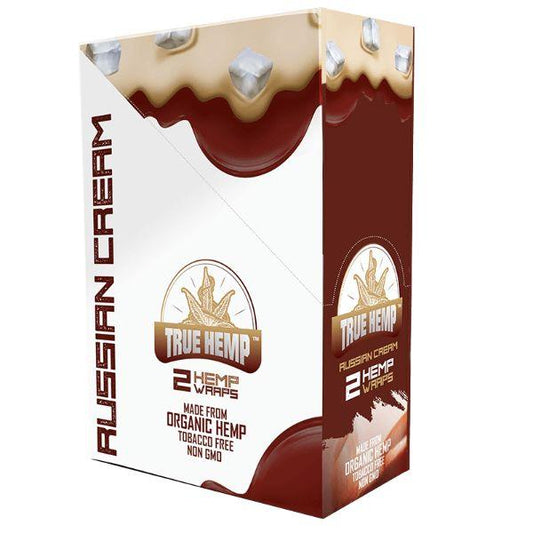 True Hemp Russian Cream 25 Packs Per Box 2 Wraps Per Pack Flower Power Packages 