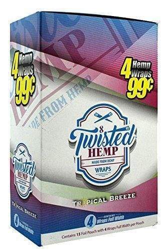 Twisted Hemp Wraps Tropical Breeze (15 Count) Flower Power Packages 