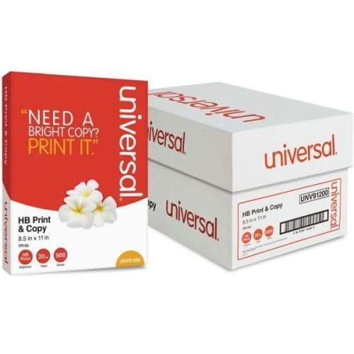 Universal Premium Copy Paper, 95 Brightness, White, 5000 Sheets/Carton Flower Power Packages 