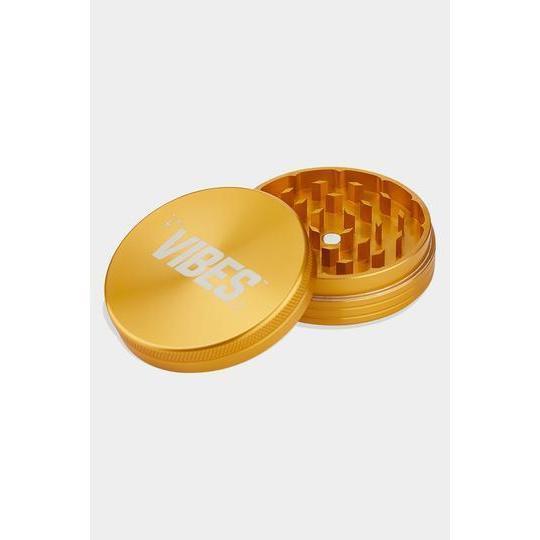 Vibes x Aerospaced 2 Piece Grinders Flower Power Packages Gold 