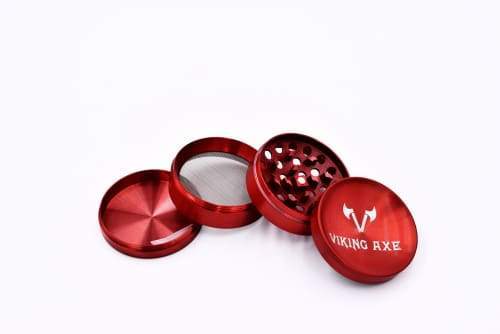 Viking Axe 4-Layer Herb Grinder Red Flower Power Packages 