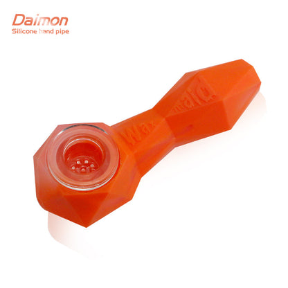 Waxmaid 4″ Daimon Silicone Hand Pipe Smoke Drop Translucent Orange 