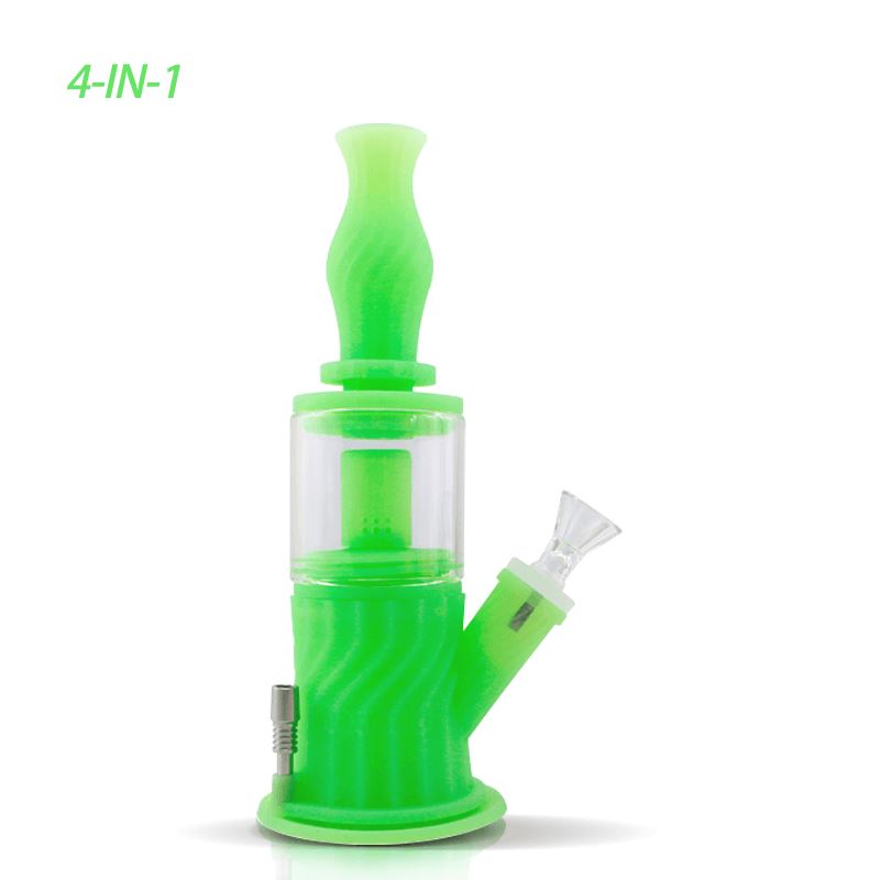 Waxmaid 4 in 1 Double Percolator Water Pipe Smoke Drop GID Green 