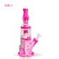 Waxmaid 4 in 1 Double Percolator Water Pipe Smoke Drop Pink White 