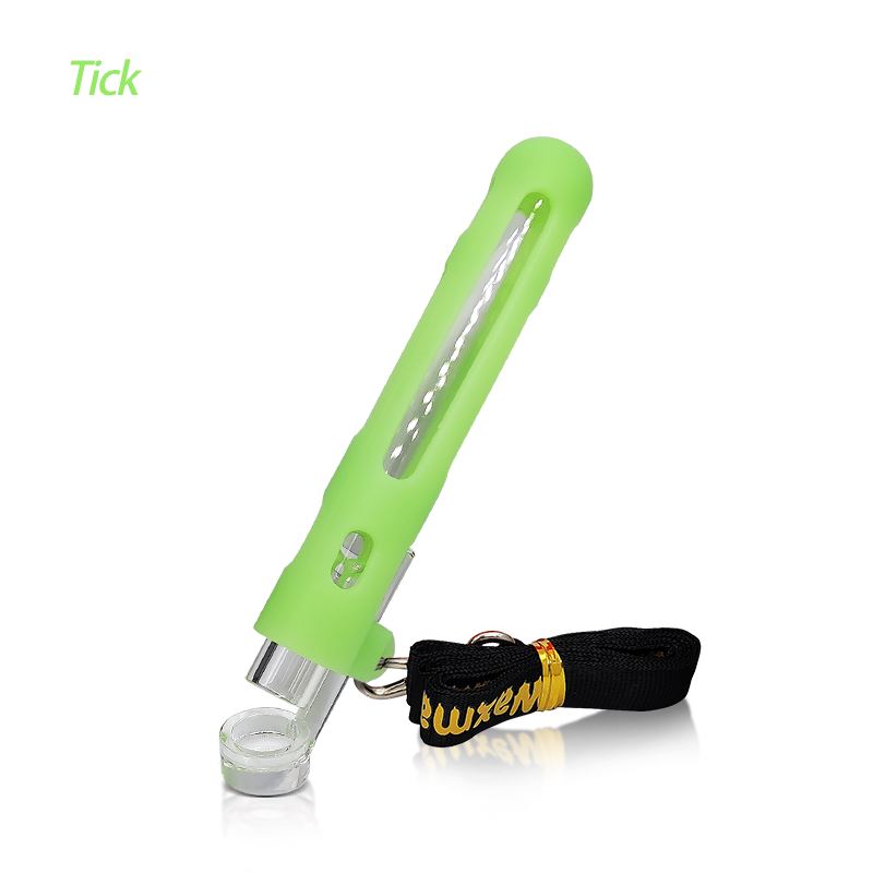 Waxmaid 4.84″ Tick Silicone & Glass One Hitter Pipe Smoke Drop 