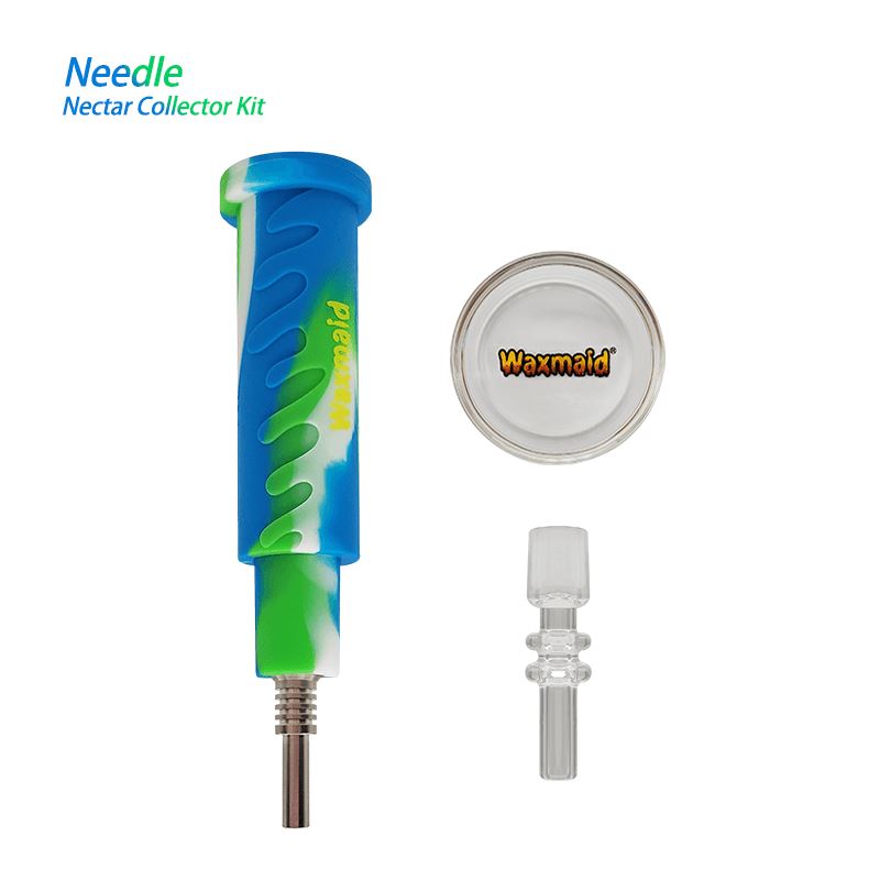 Waxmaid 5.12" Needle Nectar Collector Kit Smoke Drop Blue White Green 