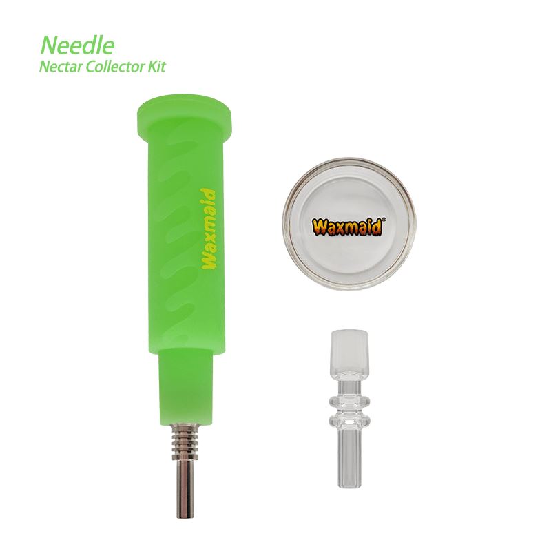 Waxmaid 5.12" Needle Nectar Collector Kit Smoke Drop GID Green 