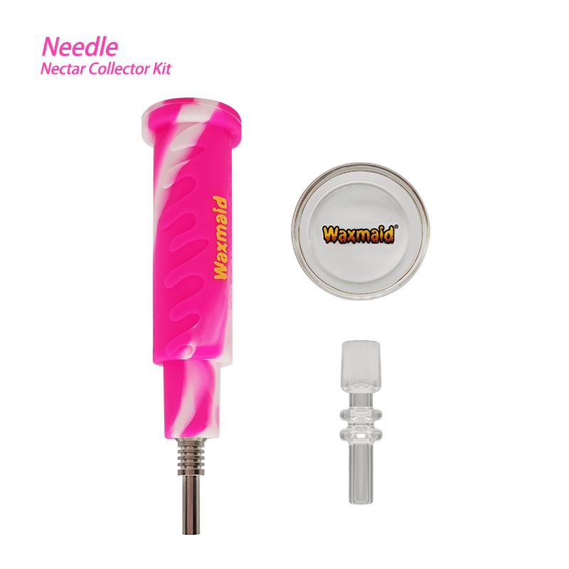 Waxmaid 5.12" Needle Nectar Collector Kit Smoke Drop Pink Cream 