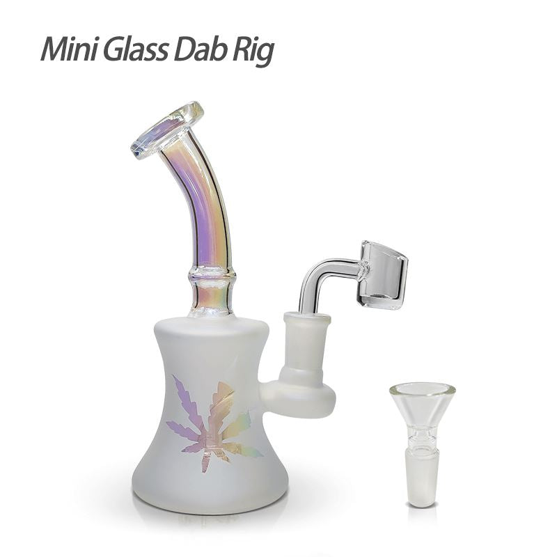 Waxmaid 5.9″ Shower Head Mini Glass Dab Rig Kit Smoke Drop 