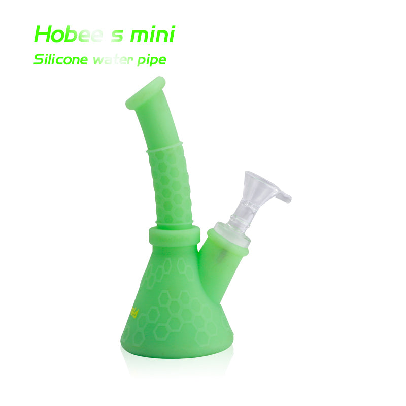 Waxmaid 6.6″ Hobee S Mini Silicone Beaker Water Pipe Smoke Drop GID Green 