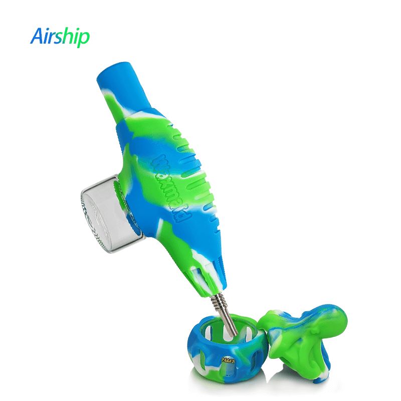 Waxmaid 7.09″ Airship Nectar Collector Kit Flower Power Packages Blue White Green 