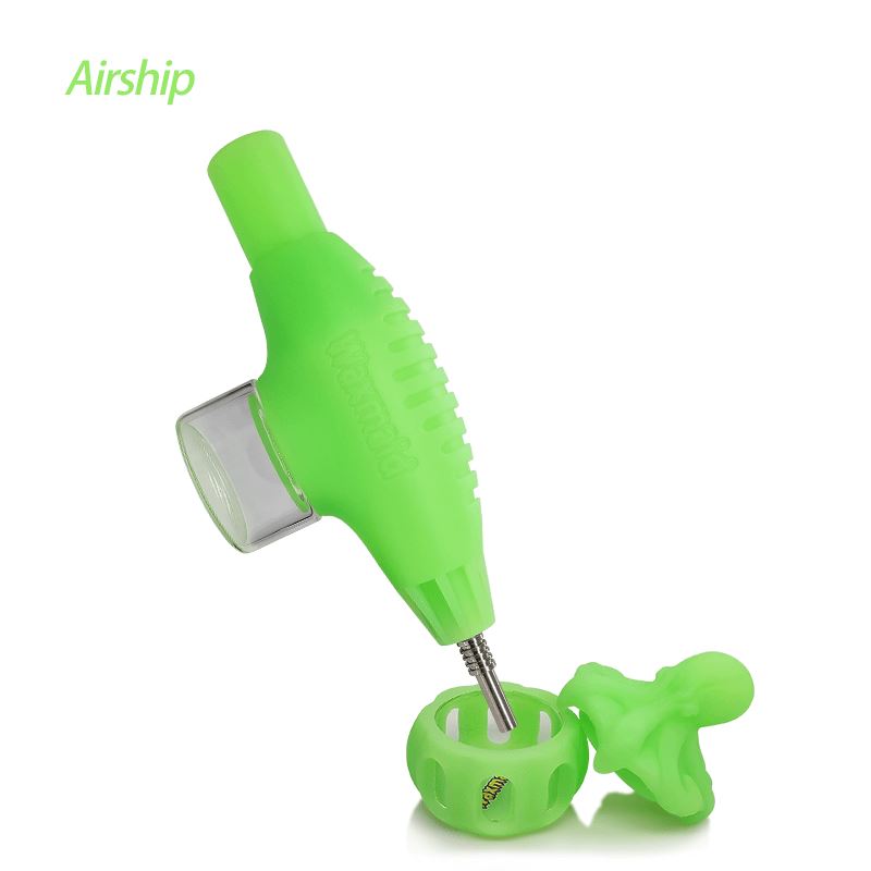 Waxmaid 7.09″ Airship Nectar Collector Kit Flower Power Packages GID Green 