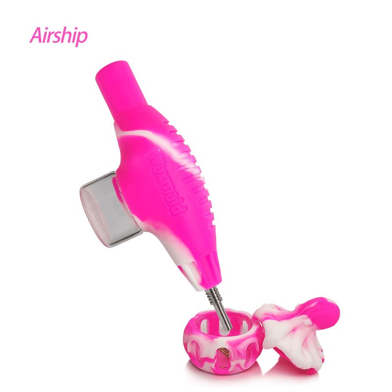 Waxmaid 7.09″ Airship Nectar Collector Kit Flower Power Packages Pink White 