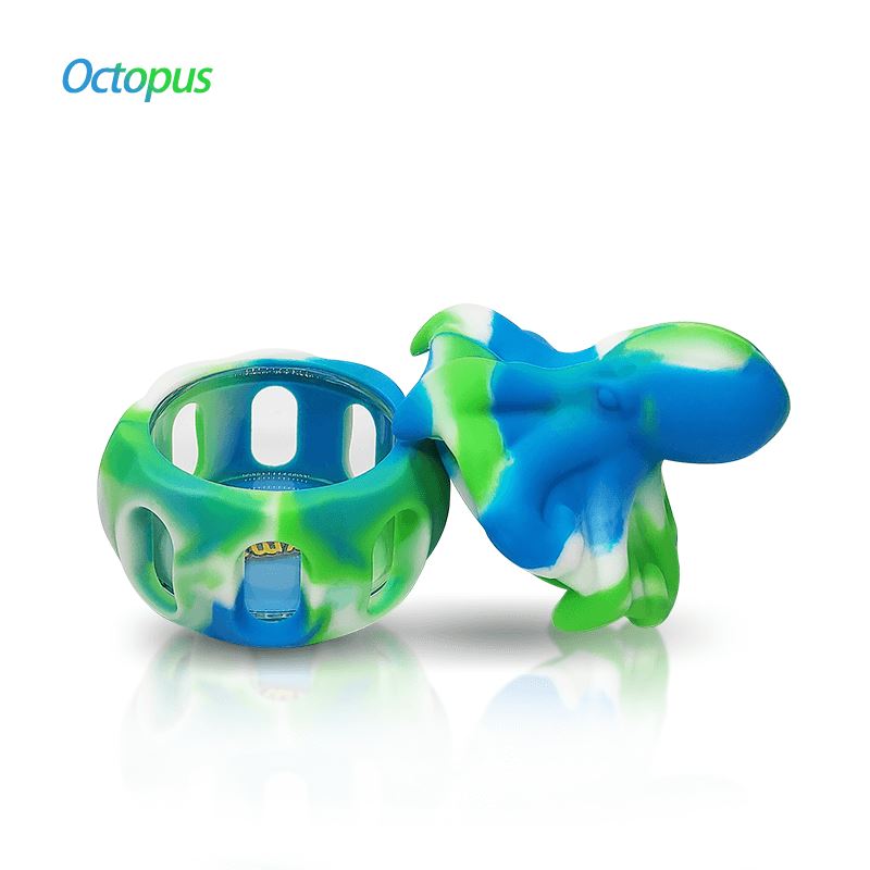 Waxmaid Octopus Silicone Concentrate Container Smoke Drop Blue White Green 