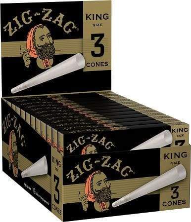 Zig Zag (Paper Cones) King Size (24 Count) 3/Pack Flower Power Packages 